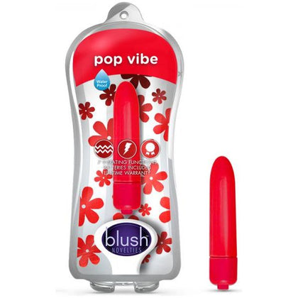 Blush Novelties Blush Pop Vibe Cherry Red - 7 Function Waterproof Smooth Satin Finish Vibrating Pocket-Sized Pleasure Toy