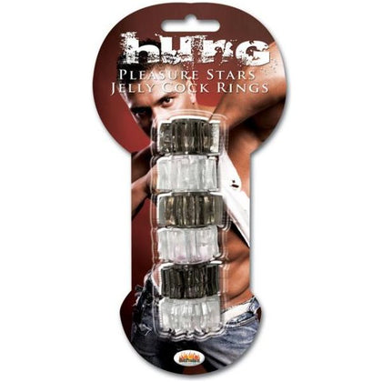 Hung Pleasure Stars Jelly Cock Rings Black/Clear 6 Pack: The Ultimate Pleasure Enhancer for Endless Intimacy