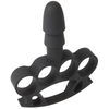 Doc Johnson Vac-U-Lock Knuckle Up Strap-On Accessory - Model VU-KNU-001 - Unisex Anal and Clitoral Pleasure - Black - Adult Naughty Store