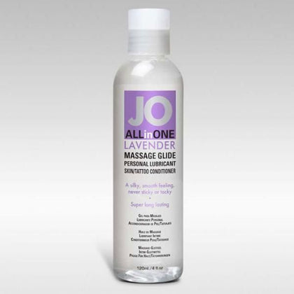 JO Massage Glide Lavender Silicone-Based Massage Oil - Sensual Intimacy Enhancer for Long-Lasting Pleasure - Latex Safe - 1oz - Adult Naughty Store