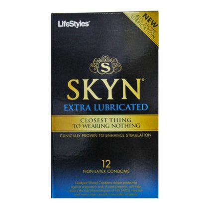 Lifestyles Skyn Extra Lubricated Condoms 12 Pack - Premium Polyisoprene Ultra-Thin Condoms for Latex-Sensitive Individuals - Enhanced Sensation for Intimate Pleasure - Unisex - Long-Lasting L - Adult Naughty Store