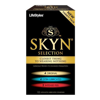 Lifestyles Skyn Selection Non Latex Condoms 10 Pack - The Ultimate Pleasure Bundle for Enhanced Sensations and Maximum Comfort - Adult Naughty Store