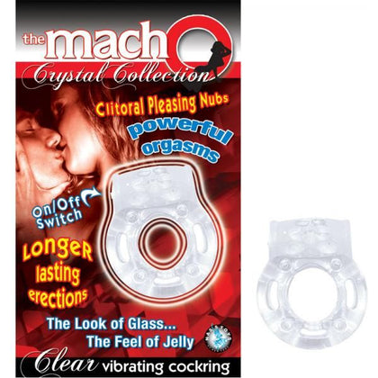 Macho Crystal Collection Vibrating Cock Ring (Clear) - The Ultimate Pleasure Enhancer for Men - Adult Naughty Store