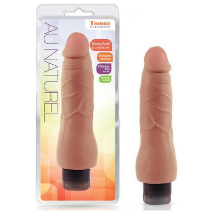 Blush Sensa Feel Latin Dual Density Vibrating Dildo - Tomas Model TDV-2021 - For Men and Women - Realistic Feel - Multi-Speed - Waterproof - Phthalate-Free - Veined Shaft - Skin-Safe TPR - Pl - Adult Naughty Store