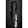 Icicles No 38 Glass Handle Cat O Nine Tails Whip - Luxurious Hand Blown Glass Flogger for Sensual Impact Play - Hypoallergenic, Nonporous, and Long-Lasting - Perfect for All Genders - Exquisite Pleasure in Black