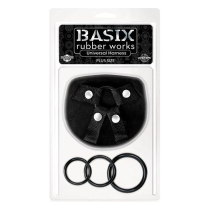 Basix Rubber Works - Universal Harness Plus Size Strap-On Kit - Model XYZ123 - Unisex - Multi-Pleasure - Black