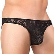 Male Power Lace Wonder Bikini Black Medium - Sensational Men's Stretch Lace Underwear for Enhanced Comfort and Style (Model: MP-LWB-BK-M) - Adult Naughty Store