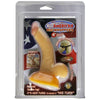 All American Mini Whopper 4 Inches Curved Dong with Balls Beige - Harness Compatible, Suction Cup Base - Male Pleasure Toy - Adult Naughty Store