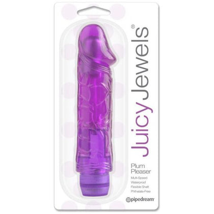 Juicy Jewels Plum Pleaser - Phthalate-Free Jelly Vibrator, Model JJ-200, Female, G-Spot Stimulation, Plum - Adult Naughty Store