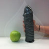 American Bombshell Bunker Buster BB-10 Ribbed Dildo for Intense Pleasure - Gunmetal Gray, Unisex Anal Pleasure Toy