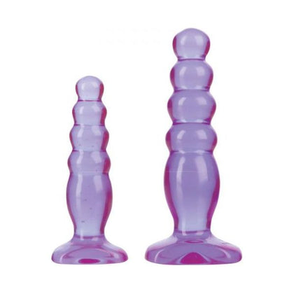 Doc Johnson Crystal Jellies Anal Delight Trainer Kit Purple - Beginner's Anal Plug Set for Safe and Pleasurable Exploration - Adult Naughty Store