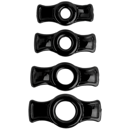 Titanmen Tools Cock Ring Set Black - Enhance Pleasure and Performance with the Versatile and Adjustable TPR Rings - Adult Naughty Store