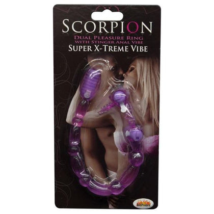 Super Xtrem Vibe Silicone Scorpion Purple - Cockring with Stimulator, Anal Beads with Dual Motors - For Intense Pleasure in Both Areas