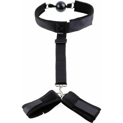 Fetish Fantasy Gag & Wrist Restraint - Ultimate Beginner's Bondage Kit for Total Control - Model FFGWR-001 - Unisex - Pleasure for Mouth and Wrists - Black - Adult Naughty Store