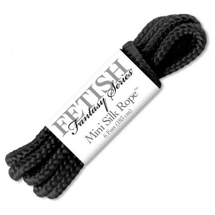 Fetish Fantasy Mini Silk Rope Black - Japanese Style Bondage Play Rope for Sensual Pleasure - 6 Feet Reusable Silk Rope