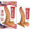 All American Whoppers 6.5-Inch Curved Dong with Balls + Anal Ese - Realistic Flexible Dildo for Intense Anal and Vaginal Pleasure - Model AAW-6.5CDB - Unisex - Black - Adult Naughty Store