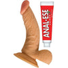 All American Whoppers 6.5-Inch Curved Dong with Balls + Anal Ese - Realistic Flexible Dildo for Intense Anal and Vaginal Pleasure - Model AAW-6.5CDB - Unisex - Black - Adult Naughty Store