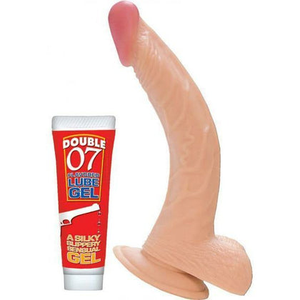 All American Whoppers 8 inches Curved Dong, Balls Beige: Realistic Pleasure for Both Genders in Beige - Adult Naughty Store