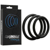 Optimale 3 Silicone C-Ring Set Thin Black - Enhance Size and Pleasure for Men - Adult Naughty Store