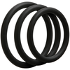 Optimale 3 Silicone C-Ring Set Thin Black - Enhance Size and Pleasure for Men - Adult Naughty Store