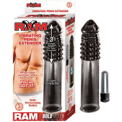 Ram Vibrating Penis Extender - Model X1 - Male - Ribbed Texture - Smoke