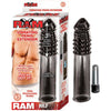 Ram Vibrating Penis Extender - Model X1 - Male - Ribbed Texture - Smoke - Adult Naughty Store