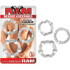 Ram Beaded Cock Rings Clear Pack of 3 - The Ultimate Enhancer for Sustained Pleasure and Control - Adult Naughty Store