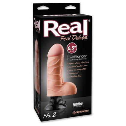 Real Feel Deluxe #2 - Flesh Lifelike Waterproof Vibrating Dildo for Unforgettable Pleasure - Skin Tone - Adult Naughty Store