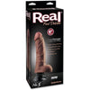 Introducing the Luxurious PleasureCo Real Feel Deluxe #5 Lifelike Waterproof Vibrating Dildo - Brown - Adult Naughty Store