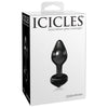 Icicles No. 44 Black Glass Butt Plug - The Sensational Anal Delight for All Genders and Unforgettable Pleasure in Sleek Black