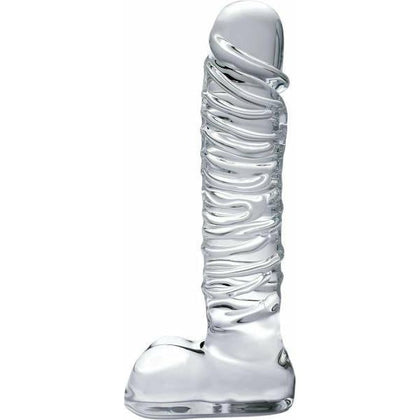 Luxurious Icicles No. 63 Textured Glass Dildo With Balls 8.5