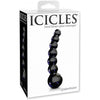 Icicles No 66 Glass Massager Black - Luxurious Hand-Blown Glass Pleasure Wand for Explosive G-Spot and P-Spot Stimulation - Adult Naughty Store