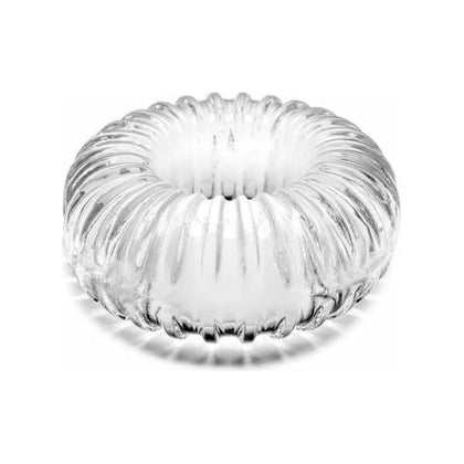 Introducing the Pinnacle Pleasure Ribbed Ring Clear - The Ultimate Durable Cock Ring for Unmatched Comfort and Sensation!