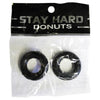 Power Stretch Donuts 2pk Black - TPE Stretchable Cock Rings for Enhanced Pleasure - Adult Naughty Store