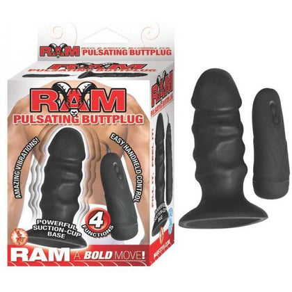 Introducing the Ram Pulsating Butt Plug 4 Function Black: The Ultimate Pleasure Experience for All Genders