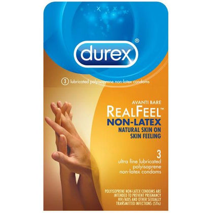 Durex Avanti Bare Real Feel Non-latex Condoms - Pack of 3 - Skin-on-Skin Sensation - Non-latex Contraceptive for Enhanced Pleasure - Gender-Neutral - Clear