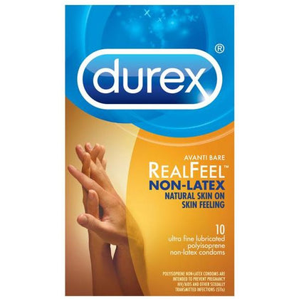 Durex Avanti Bare Real Feel Non-Latex Condoms 10 Pack - Skin-On-Skin Sensation for Ultimate Pleasure - Non-Latex, Polyisoprene Condoms for Natural Intimacy - 10 Count