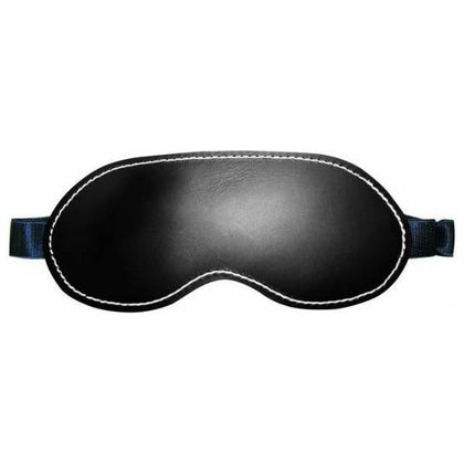 Edge Leather Blindfold Black OS - Premium Cowhide Leather Blindfold for Enhanced Sensory Play and Intimate Bondage - Model X1 - Unisex - Perfect for Heightened Pleasure and Exploration - Sleek Black Design