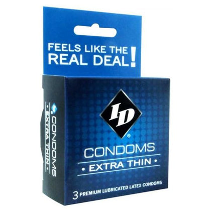 ID Extra Thin Condom (3) - Premium Latex Ultra-Thin Condoms for Enhanced Pleasure and Protection
