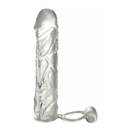 Fantasy X-tensions Vibrating Super Sleeve Clear - Lifelike Textured Extension for Enhanced Pleasure, Model XT-500, Unisex, Intensifies Penetration, Crystal Clear - Adult Naughty Store