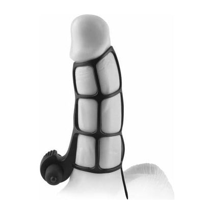 Introducing the LuxeSilk Deluxe Silicone Power Cage - Black: The Ultimate Erection Enhancer for Men