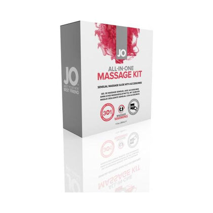 JO All-In-One Couple's Massage Kit - Ultimate Erotic Massage, Skin Conditioner, Personal Lubricant - Tea Light, Handheld Massager, Massage Guide - Intimate Pleasure Set