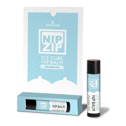 Introducing the SensaTease Nip Zip Chocolate Mint Nipple Balm - Tube Carded: All-Natural, Cold Sensation, Moisturizing, Oral-Safe - Adult Naughty Store