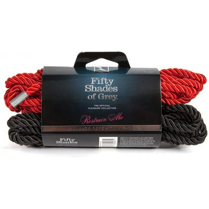 Fifty Shades of Grey Restrain Me Bondage Rope Twin Pack - Shibari Silk Ropes for Couples - Model: RS-200 - Unisex - Full Body Restraint - Red and Black