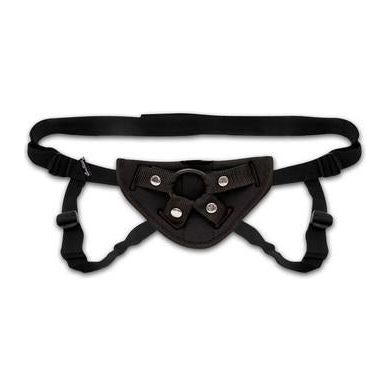 Lux Fetish Neoprene Strap On Harness - Black O-S: The Ultimate Pleasure Enhancer for All Genders and Intense Clitoral Stimulation