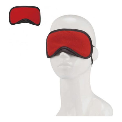 Lux Fetish Peek-A-Boo Love Mask - Adjustable Velvet Blindfold for Sensual Play - Model O-S - Red - Unisex - Enhance Intimacy and Heighten Senses