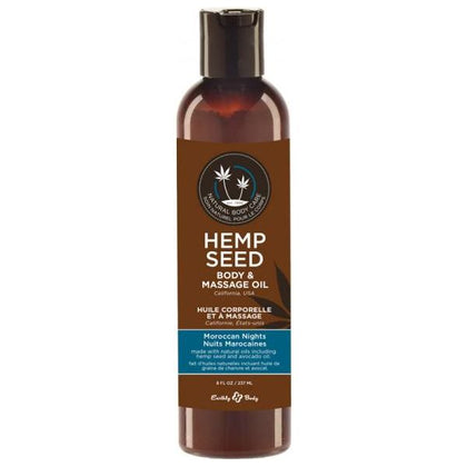 Earthly Body Hemp Seed & Avocado Massage Oil - Moroccan Nights 8oz - Adult Naughty Store