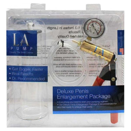 LA Pump Regular 1.75in Cylinder & Deluxe Pump - Premium Penis Enlargement Kit for Men - Model: LP-175 - Enhance Size and Performance - Pleasure Enhancer - Sleek Black