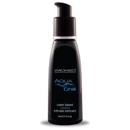 Wicked Aqua Chill Waterbased Cooling Sensation Lubricant 2oz - The Ultimate Slippery and Shivery Pleasure Enhancer for All Genders - Peppermint, Ginger, and Menthol Infused - Fragrance Free - Adult Naughty Store