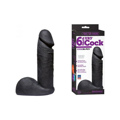 CodeBlack Vac-U-Lock UR3 6in Realistic Cock - Ultimate Pleasure for Him - Intense Black - Adult Naughty Store